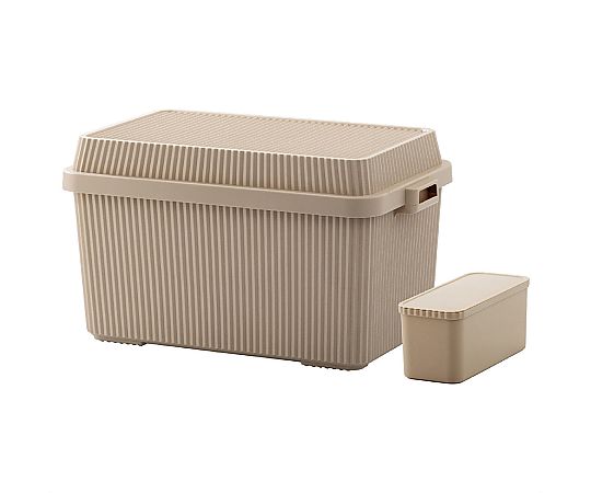 アズワン スタックアップコンテナ83L インナーボックスセット W70.7×H40cm ベージュ 61-805-64-2 1セット（ご注文単位1セット）【直送品】