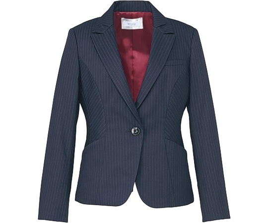 カーシーカシマ ENJOY ジャケット 美スラッとSuits TREVIRA STRIPE ネイビー 13号 EAJ474 1枚（ご注文単位1枚）【直送品】
