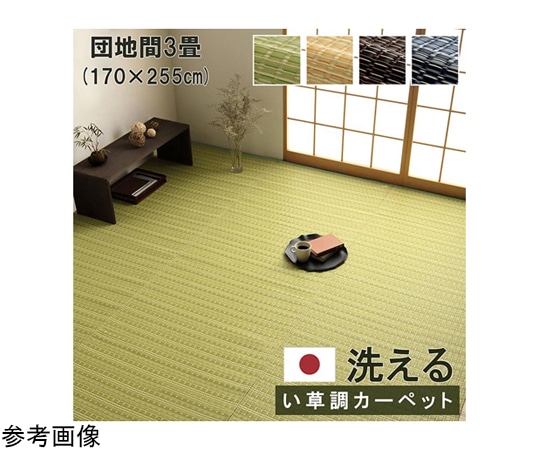 イケヒコ・コーポレーション 洗える カーペット ラグ 国産 除菌スプレー対応 アウトドア ペット 団地間3畳 ブラウン 1090031060302 1枚(ご注文単位1枚)【直送品】