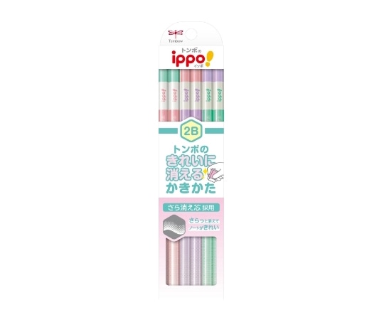 トンボ鉛筆 ippo! きれいに消えるかきかた鉛筆 2B ピンク系 1ダース(12本入) KB-KSKW01-2B 1ダース(ご注文単位1ダース)【直送品】