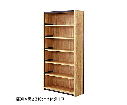 ストア・エキスプレス TW メラミン木棚5段付きセット W90cm H180cm 本体 ブラック 61-777-7-2 1セット（ご注文単位1セット）【直送品】