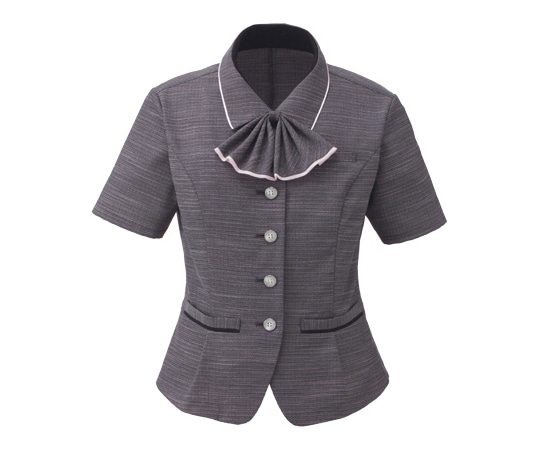 カーシーカシマ ENJOY オーバーブラウス POINT COLOR TWEED ブラック 13号 ESA618 1枚(ご注文単位1枚)【直送品】