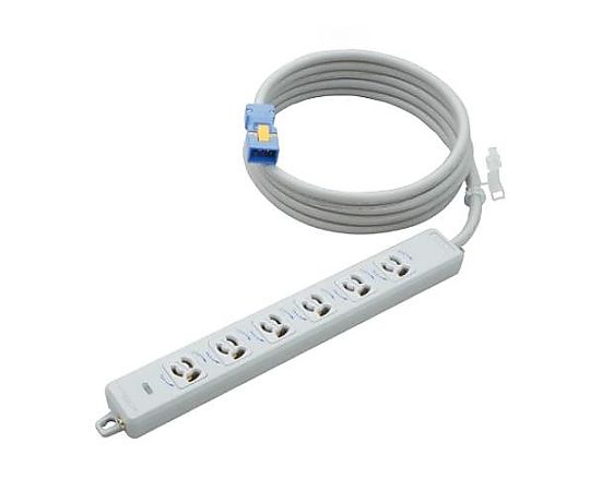 アズワン AC125V/15Ax 3m タップ(6口・ハーネスプラグ/抜け止 EA815GK-271 1個(ご注文単位1個)【直送品】