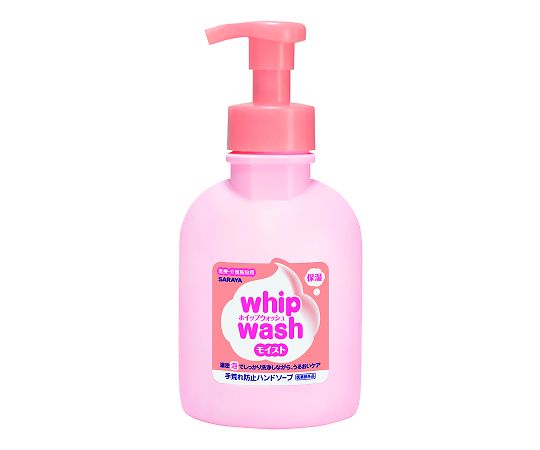 サラヤ ホイップウォッシュモイスト 500mL ポンプ付 1ケース(12本入) 23824 1ケース(ご注文単位1ケース)【直送品】