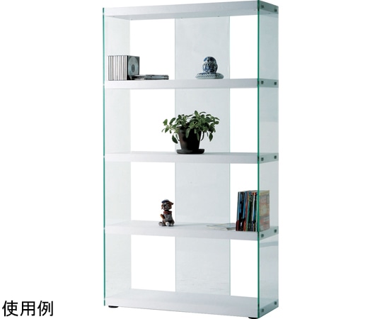 東谷 グラスシェルフ ホワイト HAB-624WH 1個(ご注文単位1個)【直送品】