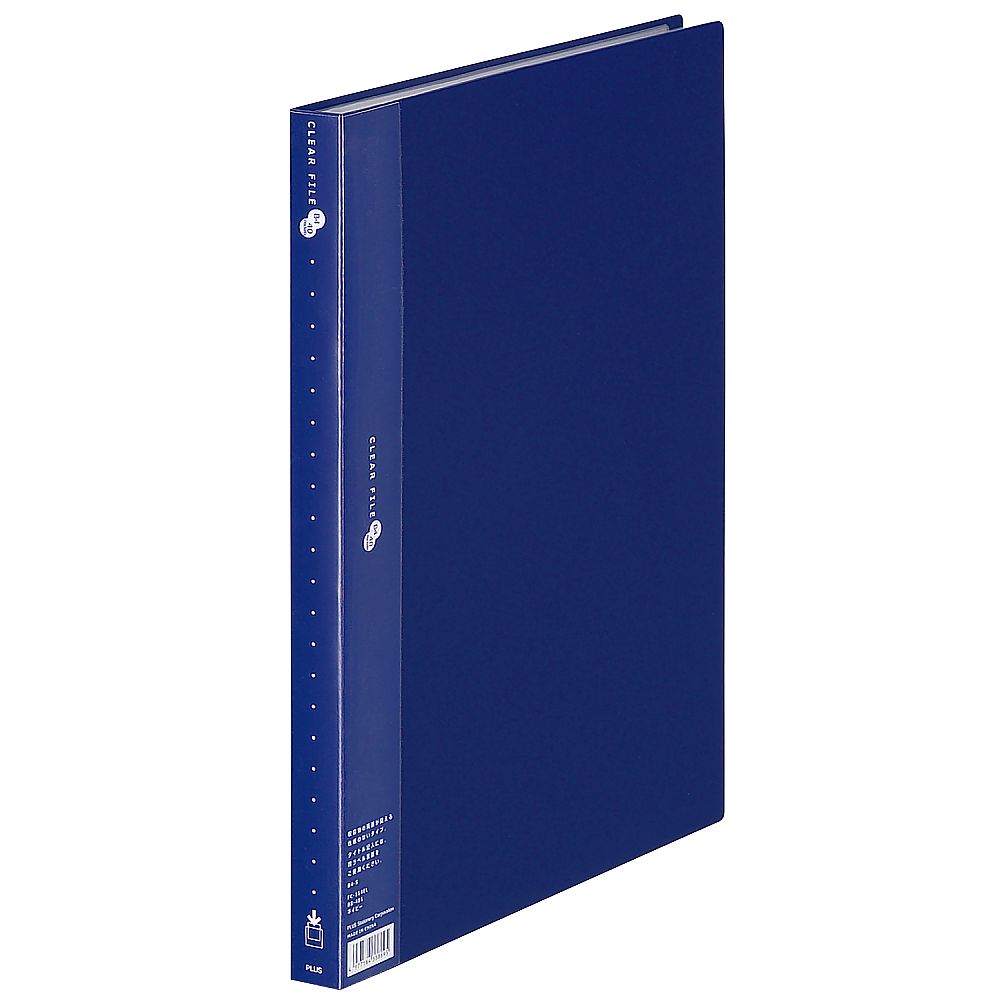 プラス クリアーファイル 40P B4S ネイビー FC-114EL NV 1冊(ご注文単位1冊)【直送品】