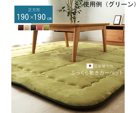 アズワン 国産固綿40mm使用 フランネル生地 ふっくら敷 『スムースF敷』 ブラウン 約190×190cm 1161580060809 1個(ご注文単位1個)【直送品】