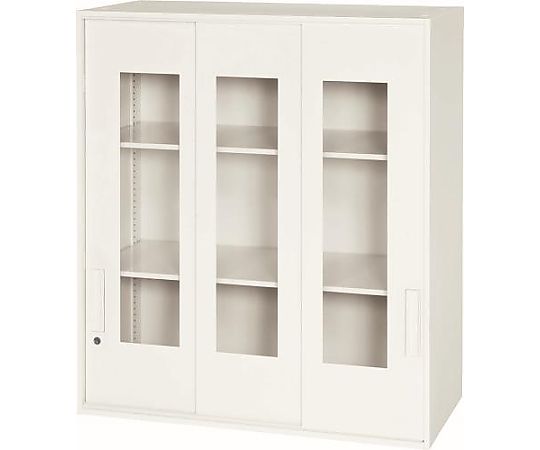 エスコ 900x400x1030mm 収納庫(3枚引き戸/アクリル戸) EA954DH-17 1台(ご注文単位1台)【直送品】