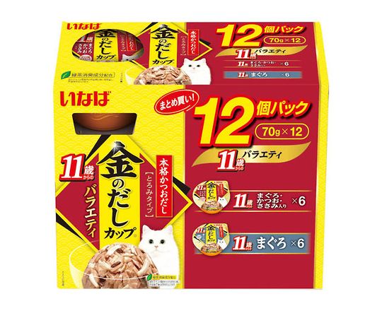 いなばペットフード 金のだしカップ 11歳からのバラエティ 12個パック IMC-504 1箱(ご注文単位1箱)【直送品】