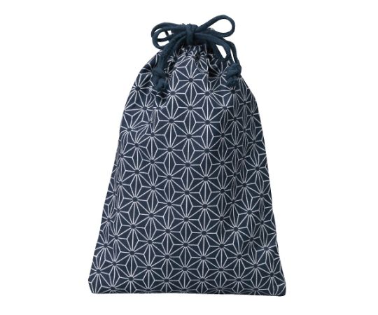 三和 和風柄巾着(麻の葉)小ネイビー 1箱(500枚入) VN1726-1DB 1箱(ご注文単位1箱)【直送品】