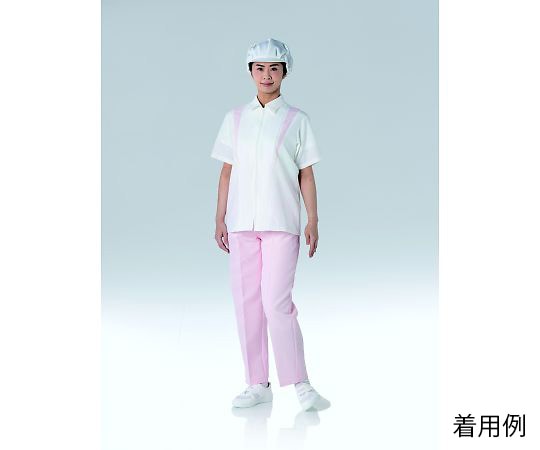 東洋リントフリー クリーン半袖上着(女性用) 白×ピンク S JB259B-14 S 1枚 (ご注文単位1枚)【直送品】