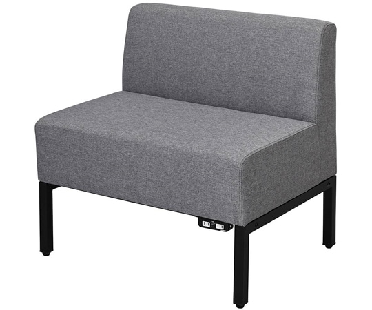 アール・エフ・ヤマカワ カッコ ファブリックソファ W720 ライトグレー コンセント付き RFFBS-72LG-NC 1台(ご注文単位1台)【直送品】
