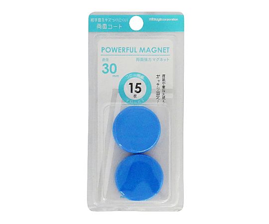 ミツヤ 強力マグネット30mm 青 2個×10箱入 HMG2P-30BU 1ケース（ご注文単位1ケース）【直送品】