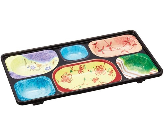 Daiwa 旬彩副食容器(6ツ仕切)本体(クロ)蓋(リーフ)セット SFI-2060D 1個(ご注文単位1個)【直送品】