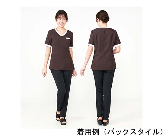 CML チュニックLDL-2101 ブラウン×ホワイト M T100163M 1着（ご注文単位1着）【直送品】