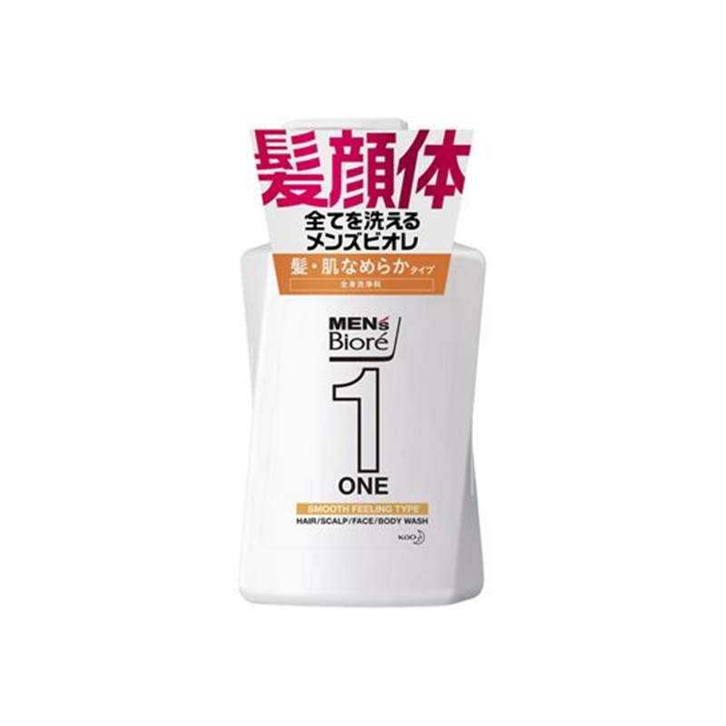 花王 メンズビオレ ONE オールインワン全身洗浄料 髪・肌なめらかタイプ 本体 480ml  1個（ご注文単位1個）【直送品】