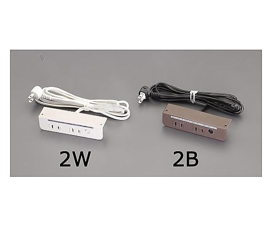 エスコ AC125V/15Ax1.8m コンセント/ネジ止(ブレーカー付/茶) EA815HK-2B 1個(ご注文単位1個)【直送品】