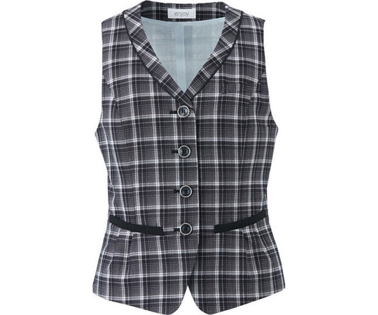 カーシーカシマ ENJOY ベスト AIR MESH CHECK ブラック 11号 ESV662 1枚（ご注文単位1枚）【直送品】