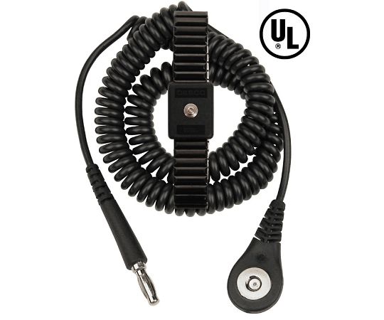 DESCO リストストラップ 伸縮性プレミアムメタル Lサイズ コード長さ 1.83m 4mm 09086 1セット (ご注文単位1セット)【直送品】