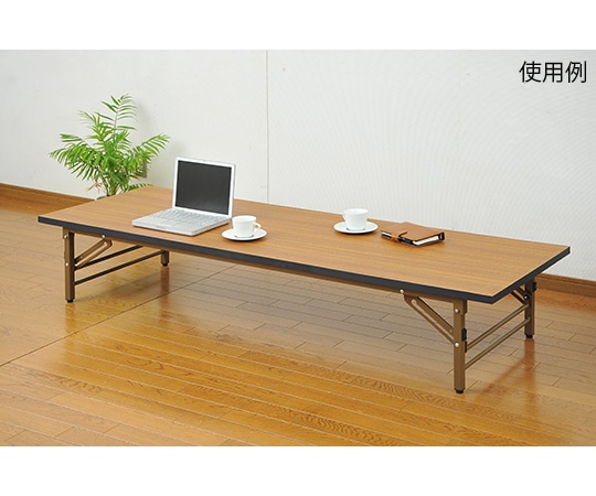 山善(YAMAZEN) 折りたたみ会議用テーブル 180×60cm ロータイプ ブラウン MCT-1860S 1台(ご注文単位1台)【直送品】