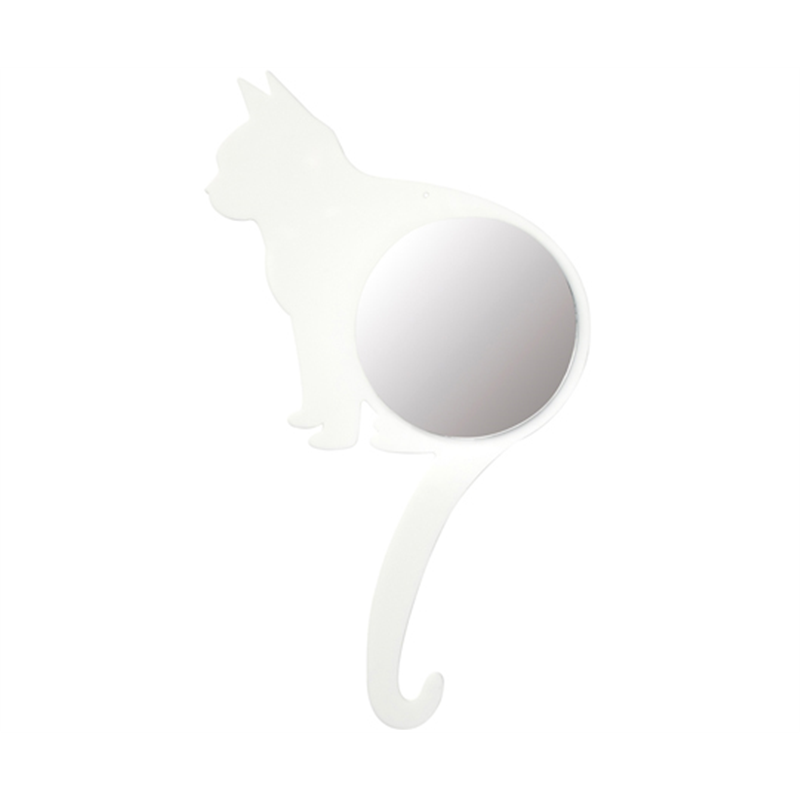 堀内鏡工業 ネコ形壁掛けミラー Cat Mirror にぎにぎにゃんこ WH CM-06 1個（ご注文単位1個）【直送品】