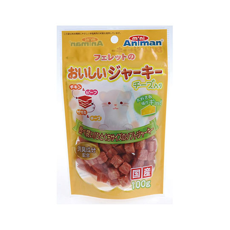 ドギーマンハヤシ フェレットのおいしいジャーキー チーズ入り 100g 1袋(ご注文単位1袋)【直送品】
