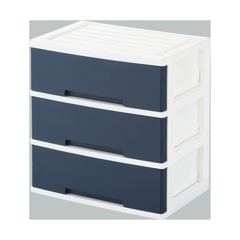 グリーンパル 二ューライフワイド収納BOX 3段 ネイビー  1個（ご注文単位1個）【直送品】