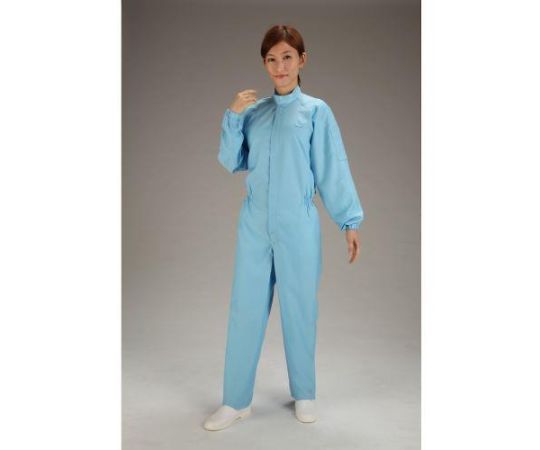 エスコ [L] クリーンルーム用継ぎ作業服(青/センターファスナー) EA996DB-12 1着 (ご注文単位1着)【直送品】