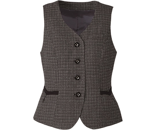カーシーカシマ ENJOY ベスト TWEEDY CHECK ブラック 11号 EAV684 1枚(ご注文単位1枚)【直送品】