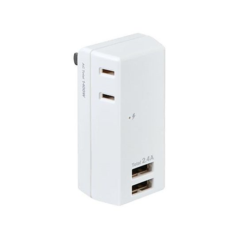アズワン AC100V/14A タップ(USBポートx2個､コンセント2個 EA940CD-281 1個(ご注文単位1個)【直送品】