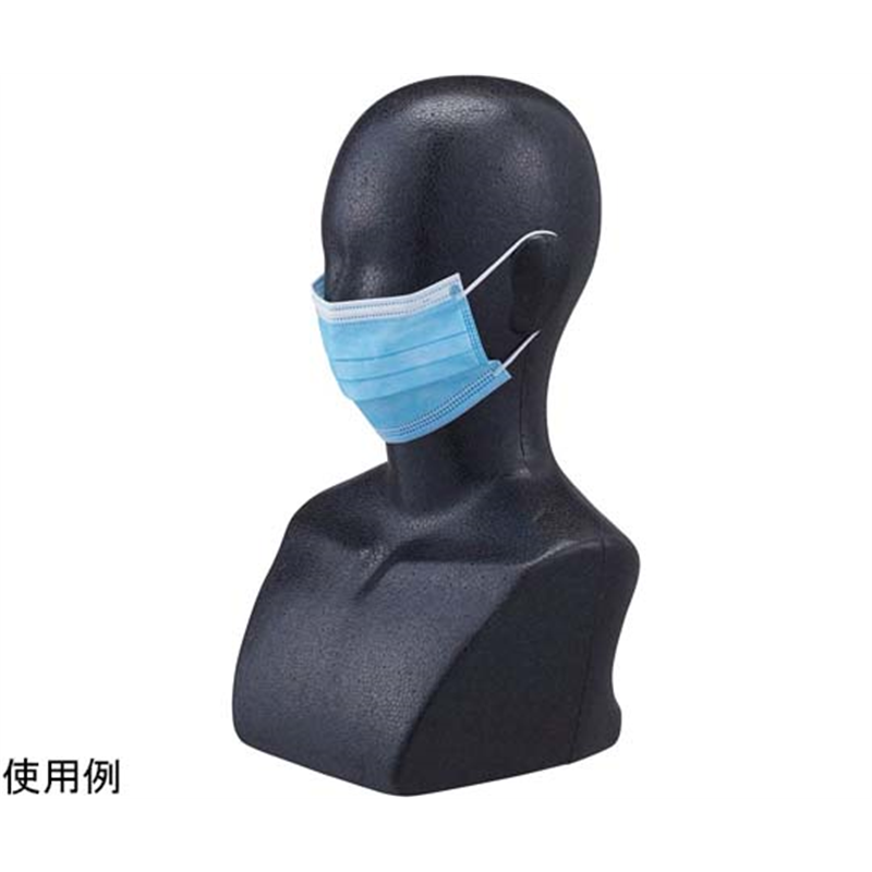 アズワン 卓上胸付きマネキンヘッド 顔有り 黒 61-779-86-2 1個（ご注文単位1個）【直送品】