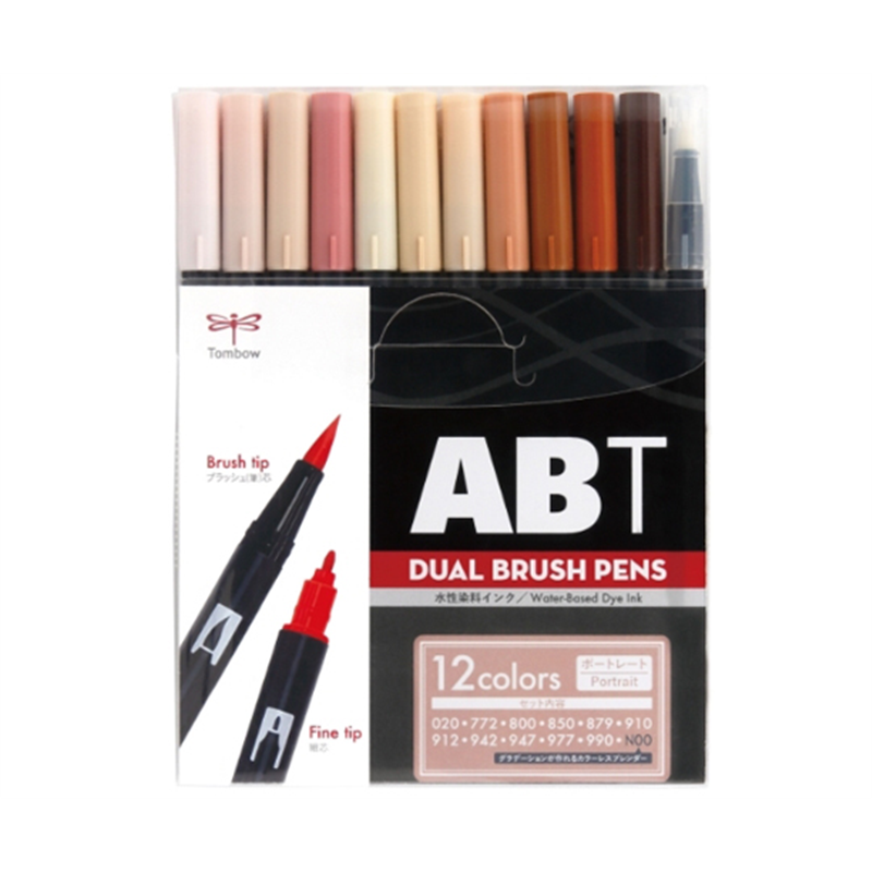トンボ鉛筆 デュアルブラッシュペン ABT ポートレイト 1個(12色入) AB-T12CPO 1個（ご注文単位1個）【直送品】