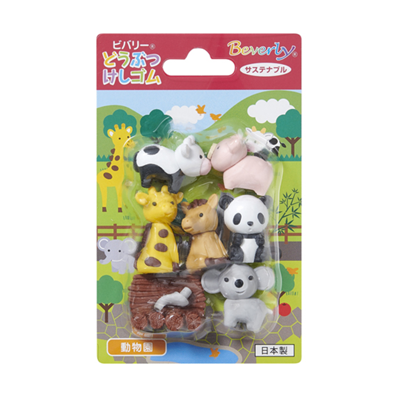 セキセイ どうぶつけしゴム 動物園 BVL-3388-00 1個(ご注文単位1個)【直送品】