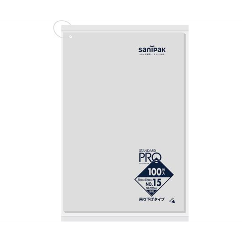 日本サニパック 規格ポリ袋 LDPE No.15 吊下げ 0.02mm厚 100枚×20冊入 LT35 1ケース(ご注文単位1ケース)【直送品】