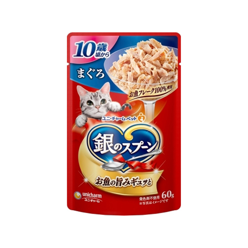 ユニ・チャーム 銀のスプーン パウチ 10歳頃から まぐろ 60g 1個(ご注文単位1個)【直送品】