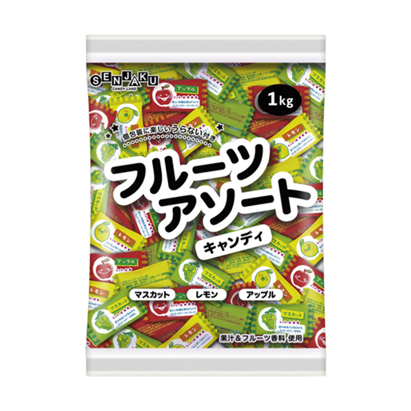 扇雀飴本舗 3つのフルーツキャンディ 1kg 303366 1袋※軽(ご注文単位1袋)【直送品】