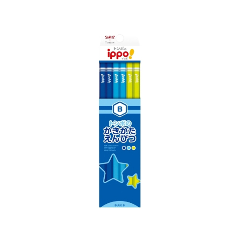 トンボ鉛筆 ippo! かきかた鉛筆 B ブルー系 1ダース(12本入) KB-KPM04-B 1ダース(ご注文単位1ダース)【直送品】