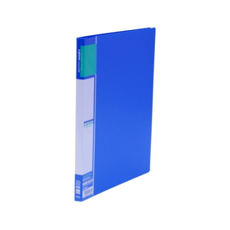 クラウン u green クリヤーファイルA4 青 CR-CFL20-BL 1冊(ご注文単位1冊)【直送品】