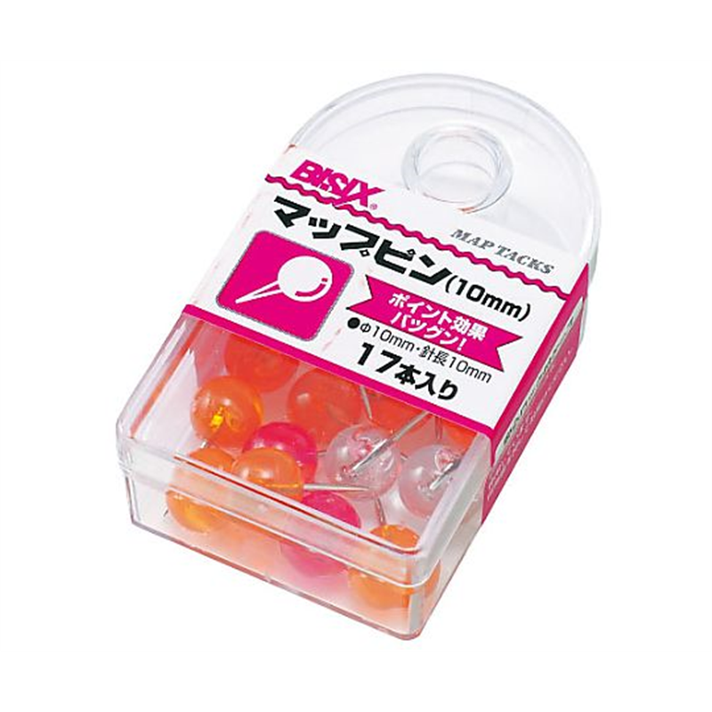 ミツヤ マップピン#10フルーツ 17本×5箱入 BX1-7-F 1ケース（ご注文単位1ケース）【直送品】