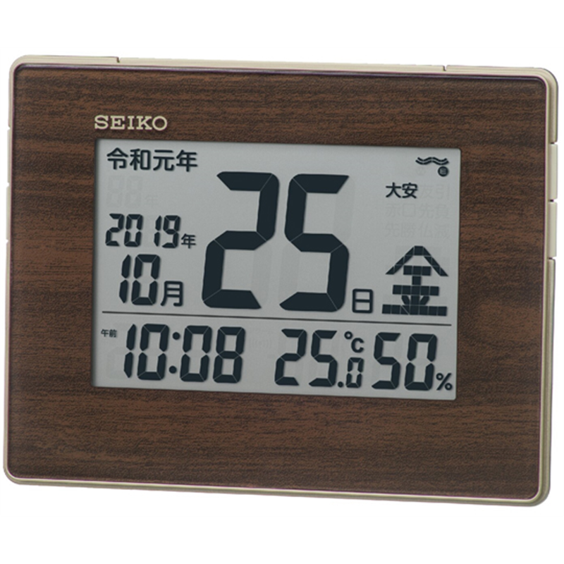 セイコー 掛置き兼用電波デジタル時計 127×165×25mm SQ442B 1個(ご注文単位1個)【直送品】