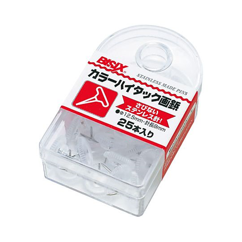 ミツヤ カラーハイタック画鋲 透明 25本×5箱入 BX1-6-T 1ケース(ご注文単位1ケース)【直送品】