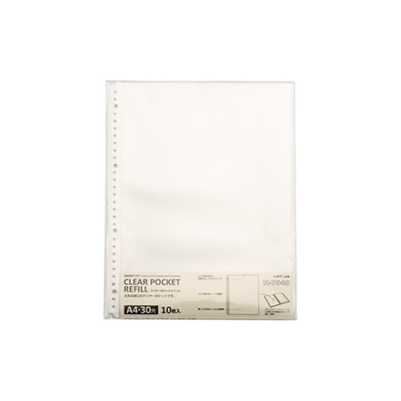 LIHITLAB SMART FIT クリヤーポケットリフィル 1組(10枚入) N7540 1組(ご注文単位1組)【直送品】