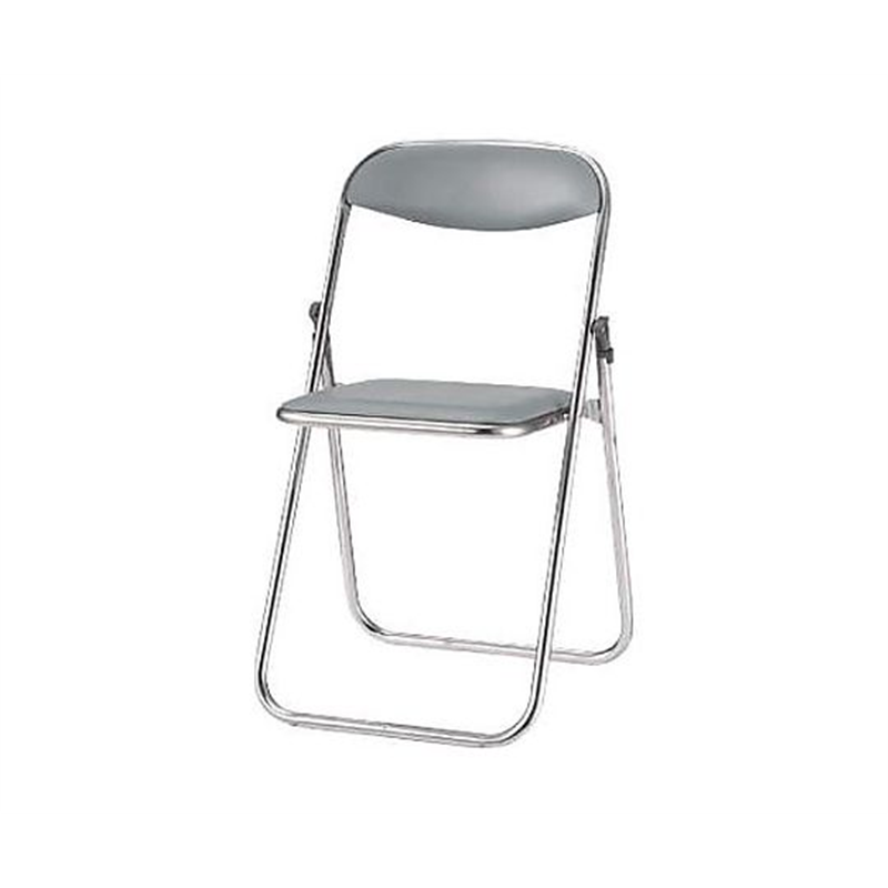 ライオン事務器 455x437x740mm 折り畳み椅子(メッキ脚/グレー) EA956XA-151 1個（ご注文単位1個）【直送品】