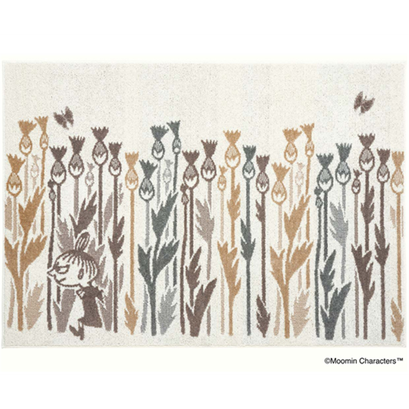 スミノエ MOOMIN ラグ リトルミイワイルドフラワー 130×185cm ベージュ 13476017 1枚(ご注文単位1枚)【直送品】