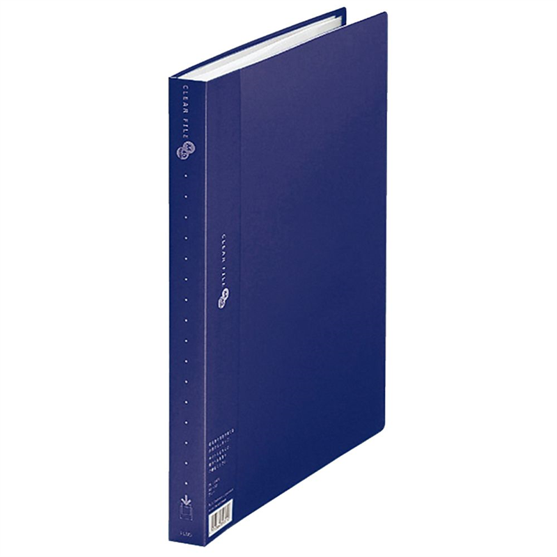 プラス クリアーファイル 40P A4S ネイビー FC-124EL NV 1冊(ご注文単位1冊)【直送品】