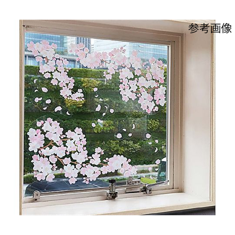 アズワン ウィンドウステッカー 桜 23-23-4-1 1個(ご注文単位1個)【直送品】