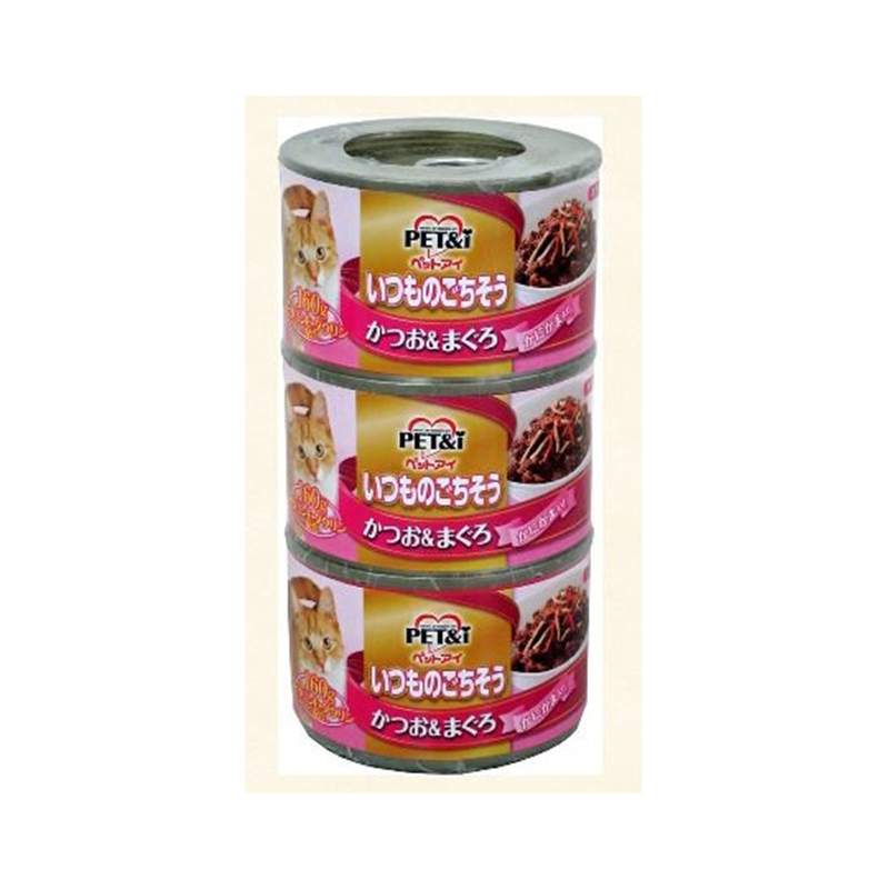 ペットアイ いつものごちそう かつお&まぐろ かにかま入り 160g×3P 1箱(ご注文単位1箱)【直送品】