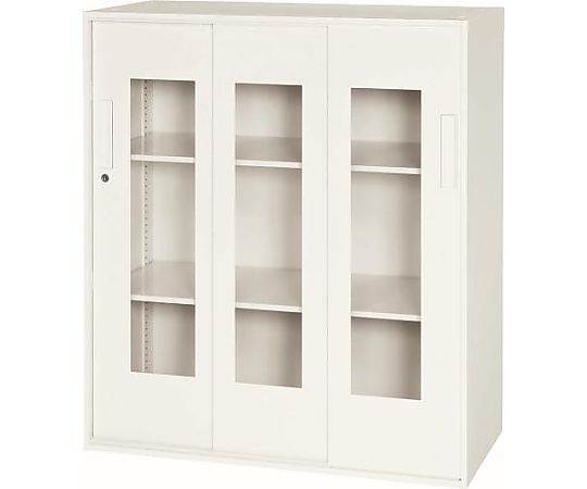 エスコ 900x450x1030mm 収納庫(3枚引き戸/アクリル戸) EA954DJ-38 1台(ご注文単位1台)【直送品】