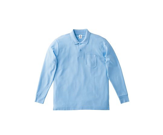 LIFEMAX ポケット付CVC鹿の子ドライ長袖ポロ サックス S MS3115-6 S 1枚（ご注文単位1枚）【直送品】