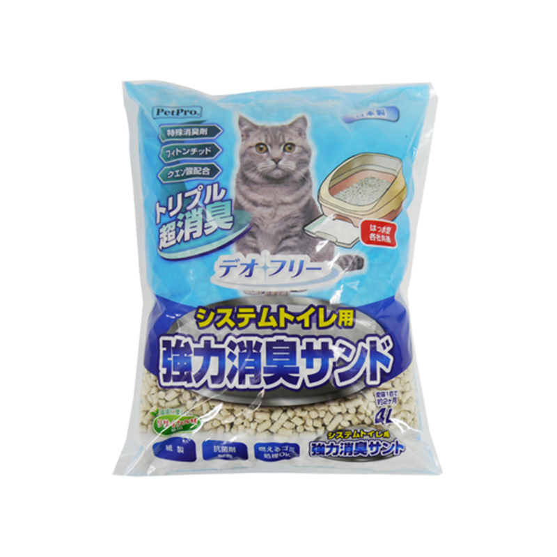 ペットプロジャパン デオフリー システムトイレ用強力消臭サンド4L 1個(ご注文単位1個)【直送品】